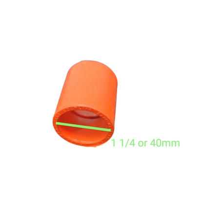 Atlanta PVC Coupling for Electrical Pipe 40mm in orange for joining electrical conduit pipes