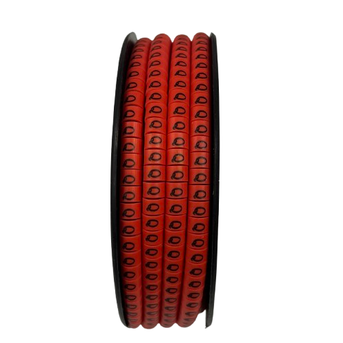 Grippes Q Marker Red 2.6mm to 4.2mm 1000pcs cable management markers on a spool