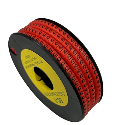 Grippes Q Marker Red 2.6mm to 4.2mm 1000pcs cable management markers on black spool