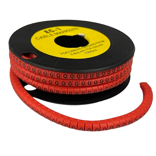 Grippes cable management Q Marker Red 2.6mm to 4.2mm 1000pcs spool with red cable markers