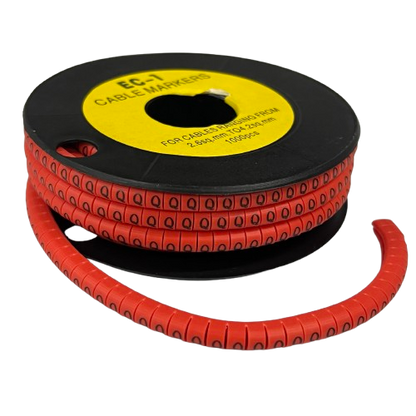 Grippes cable management Q Marker Red 2.6mm to 4.2mm 1000pcs spool with red cable markers
