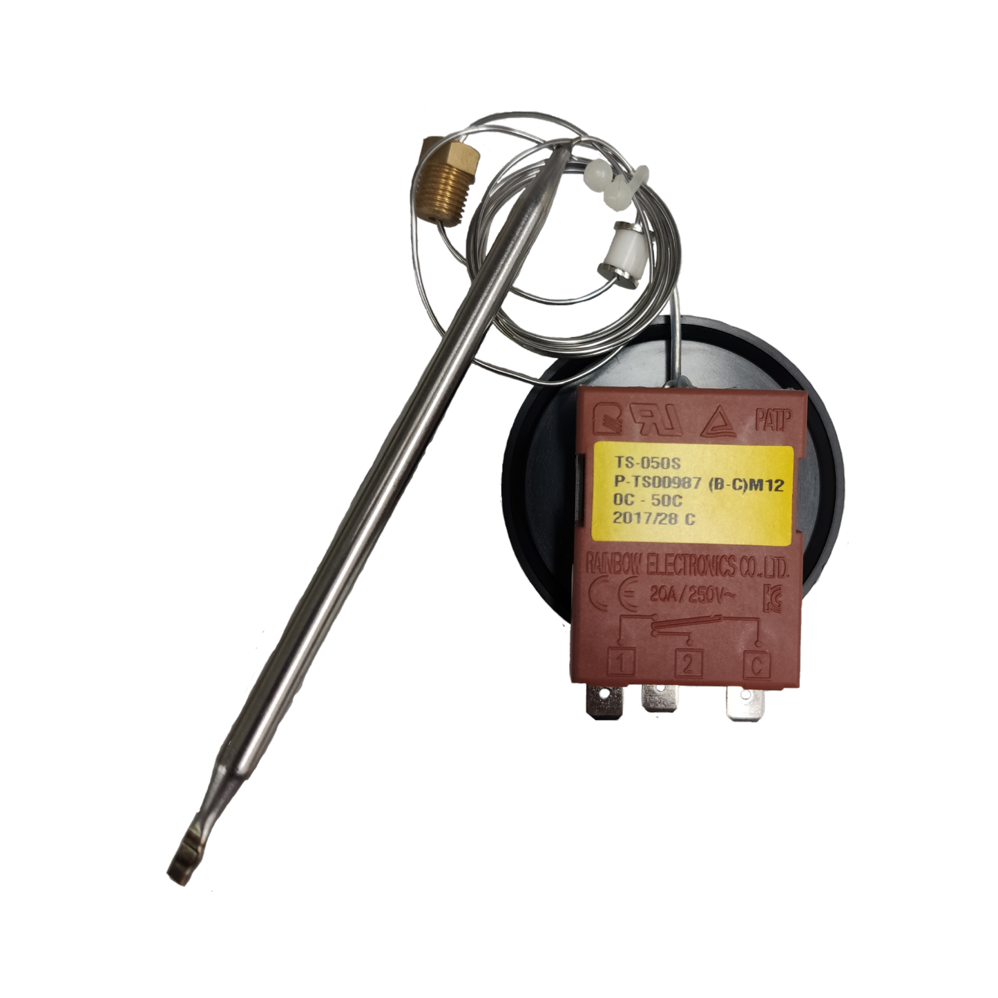 Rainbow 220V thermostat controller for water dispensers and filters with metal probe and attached wires