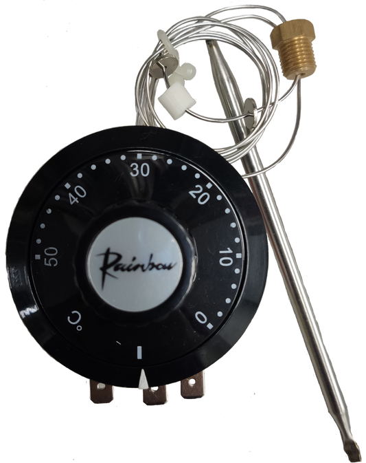 Rainbow 220V thermostat controller for water dispensers and filters with temperature dial and sensor probe