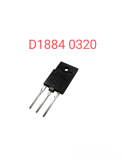 Rare electronic transistors Manila black D1884 0320 with three metal leads for electrical circuitry