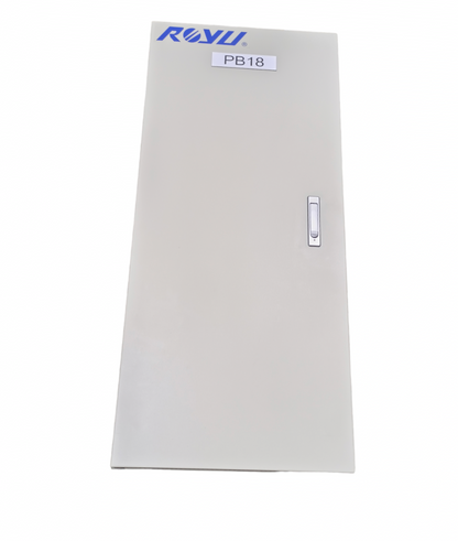 Chint 225A 2 pole MCCB panel board white metal distribution enclosure door labeled PB18