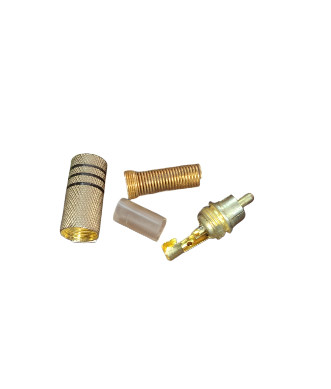 RCA plug connector 3 Lines in gold with various components for audio connections