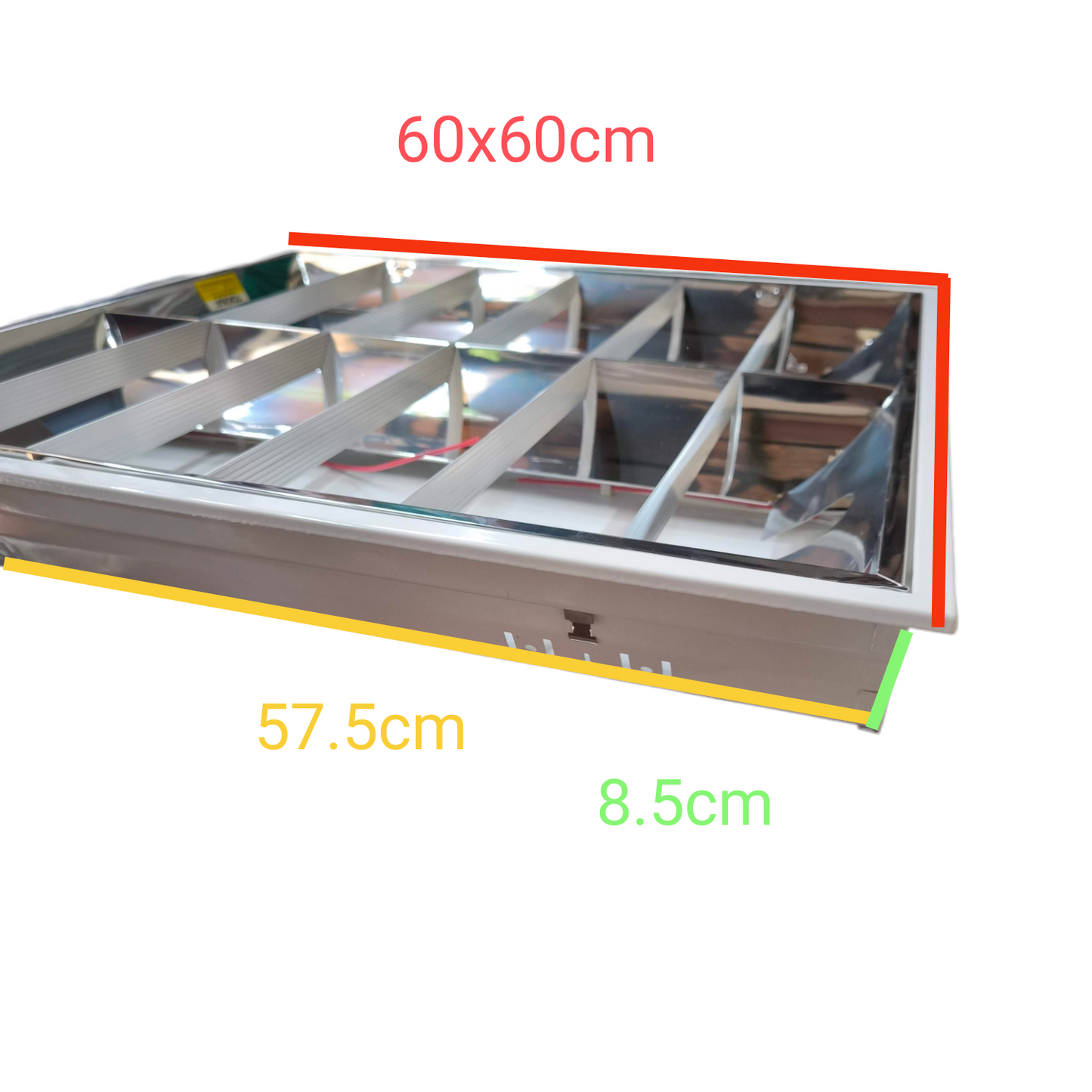 Tokina 3x20W Recessed Fixture for Fluorescent lighting installation with metal grid design