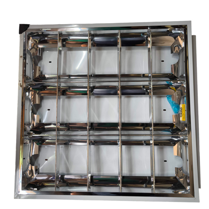 Tokina 3x20W Recessed Fixture for Fluorescent lighting installation accessory with reflective metal grid