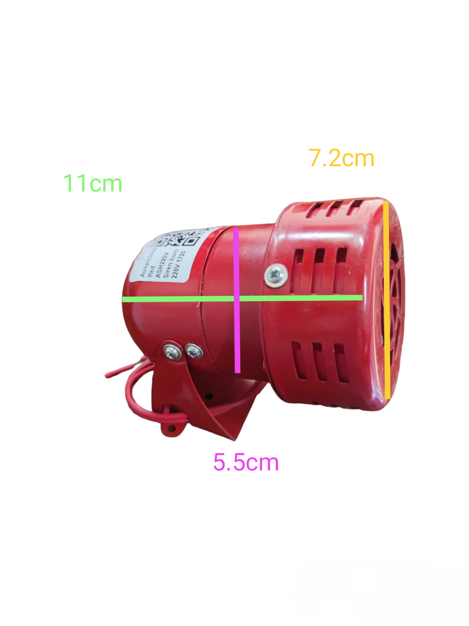 Auspicious red 220V industrial siren horn for CCTV and security systems with compact dimensions