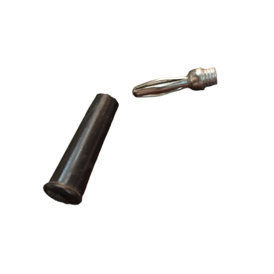 Bananna Plug Black BIg with Plastic Insutation Holder Electx Electrical Supply