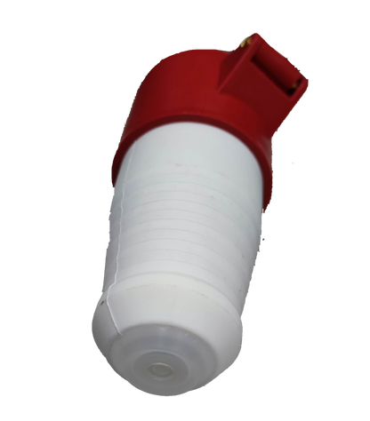 Grippes industrial outlet cord connector 16A with durable red and white construction for reliable electrical connections