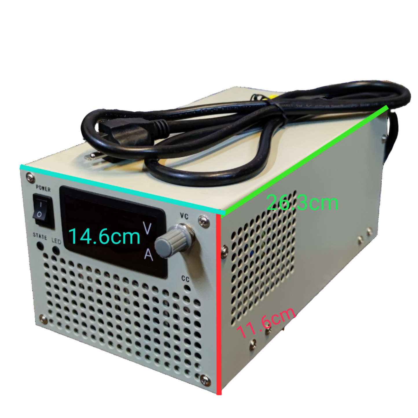 ZwitseRise 36V 50A regulated power supply with adjustable voltage and LED display for various applications
