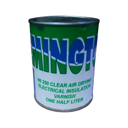 Remington clear electrical varnish in a 0.5 liter can for air drying electrical insulation
