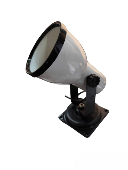Spot light Holder E27 Socket White adjustable metal spotlight with black trim and swivel mounting base