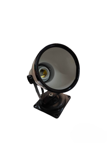 Adjustable black metal spotlight with white interior and mounting base Spot light Holder E27 Socket White