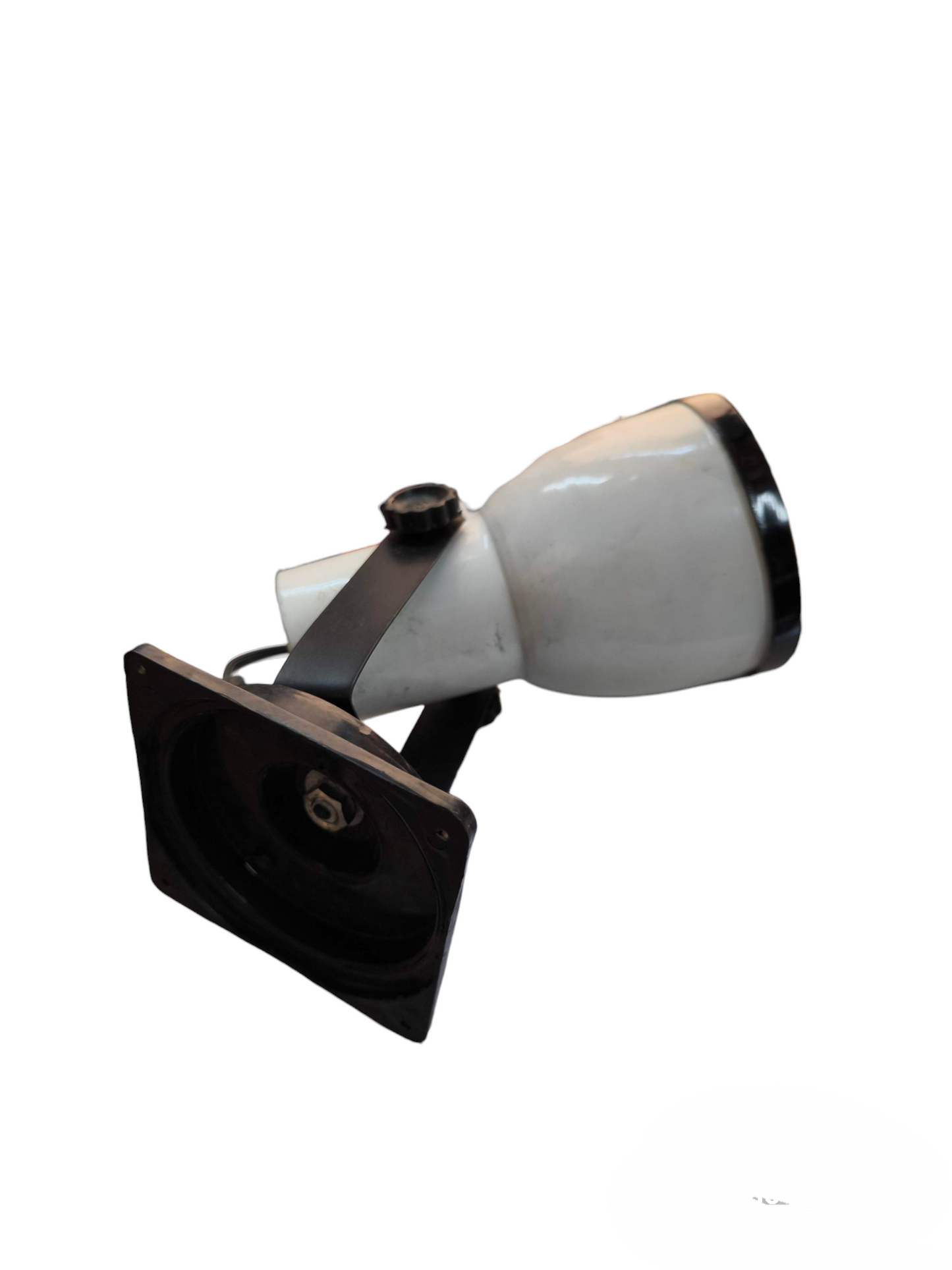 Spot light Holder E27 Socket White adjustable ceramic spotlight with black rim and square mounting base