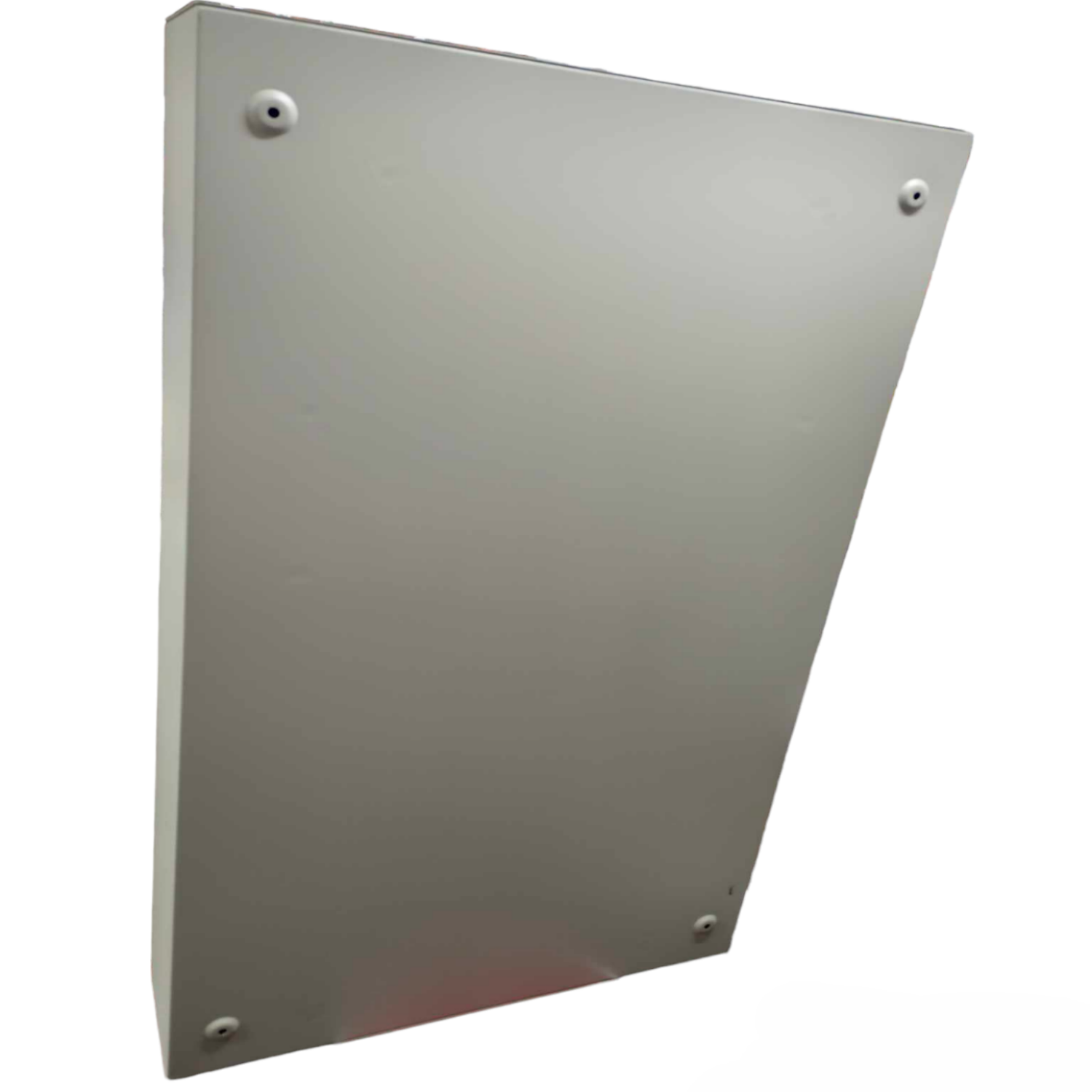 Schneider 3 pole main circuit breaker panel with grey metal cover for electrical safety