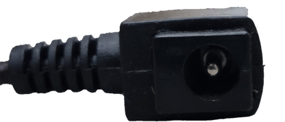 Right angle DC power cable connector for efficient space-saving connections