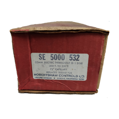Robertshaw Thermostat 200F to 550F in original red packaging with product label and specifications