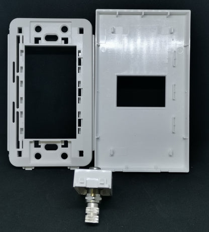 Royu 1 Gang F Jack Thread Type Outlet white wall plate mounting bracket and coax F connector for cable