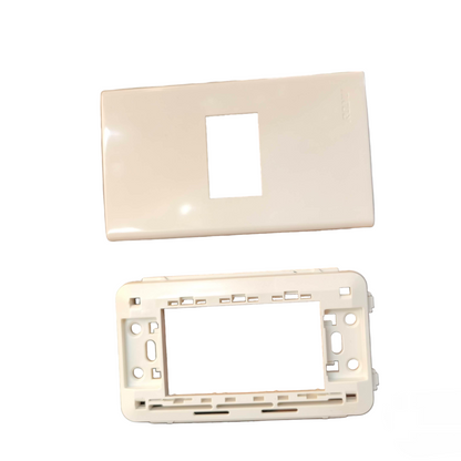 Royu RWP1 wall plate cover glossy white two piece snap in frame for single gang rectangular switch outlet
