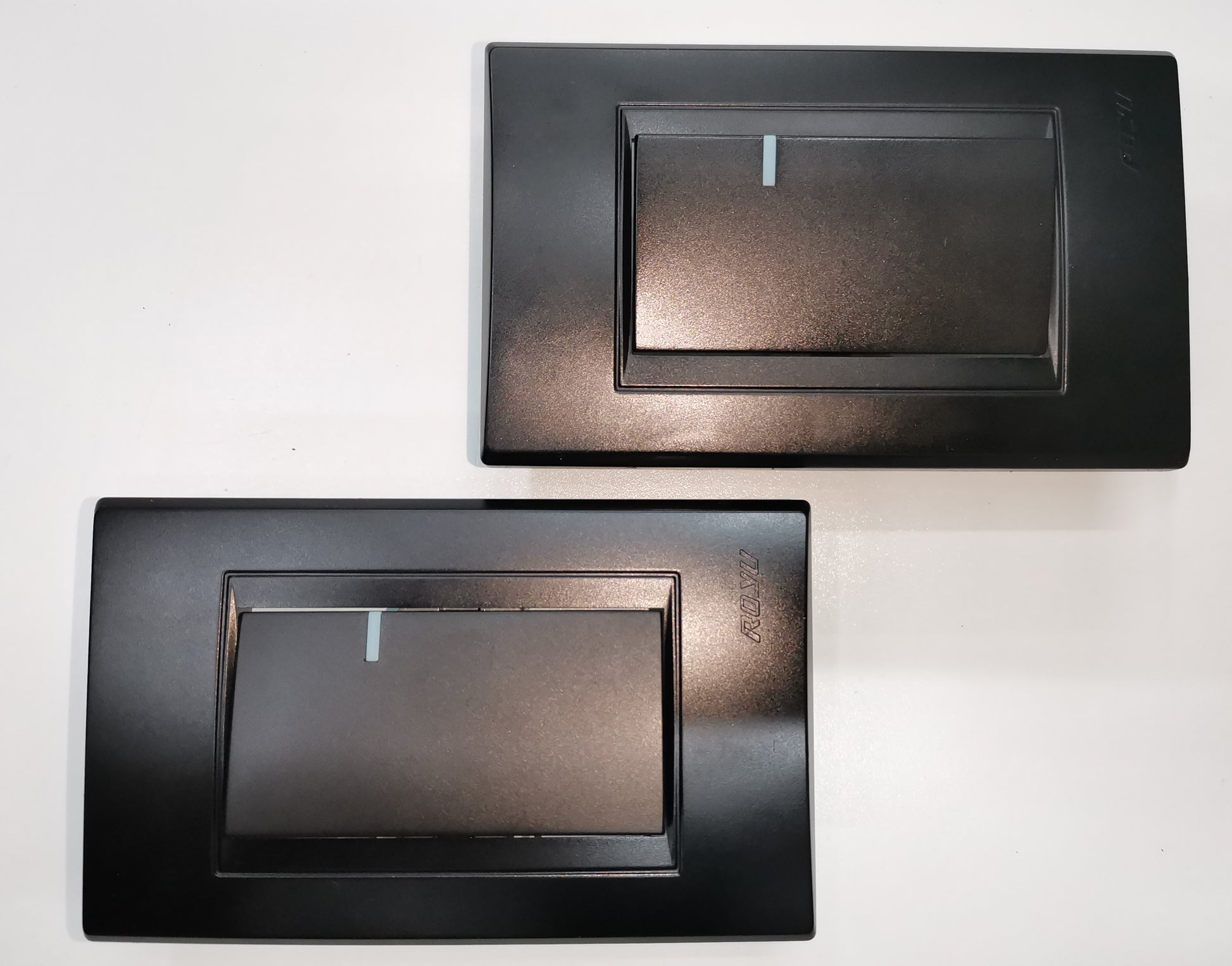 Royu Switch Flush 10A 250V Black power points with sleek black finish and rectangular design