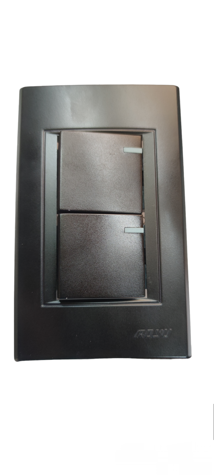 Royu Switch Flush 10A 250V Black double rocker switch for power points and plugs