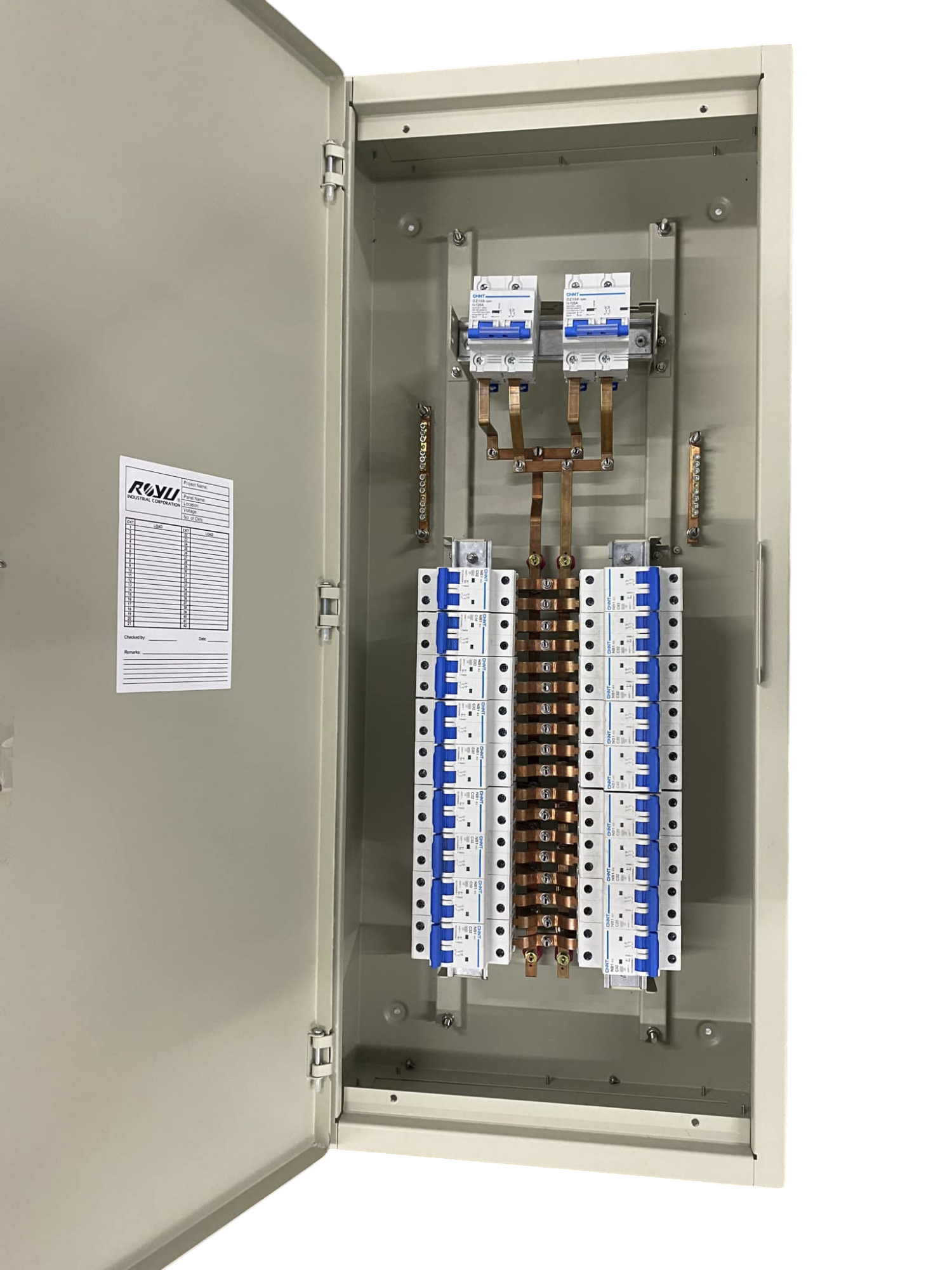 Chint miniature circuit breaker panel 18 branches in metal enclosure with 18 MCB modules and copper busbars