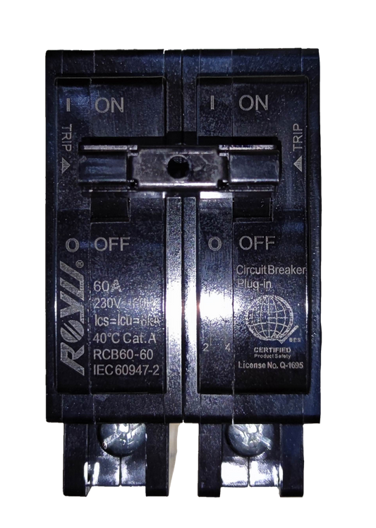 Royu 60 amp plug in breaker 60A 220V for reliable electrical circuit protection in residential and commercial use