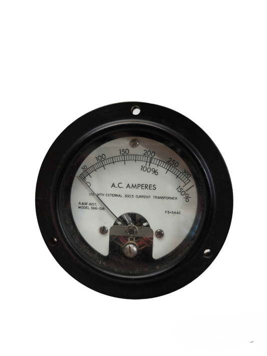 A&M round 70mm amp meter 220V with black casing and clear AC amperes display