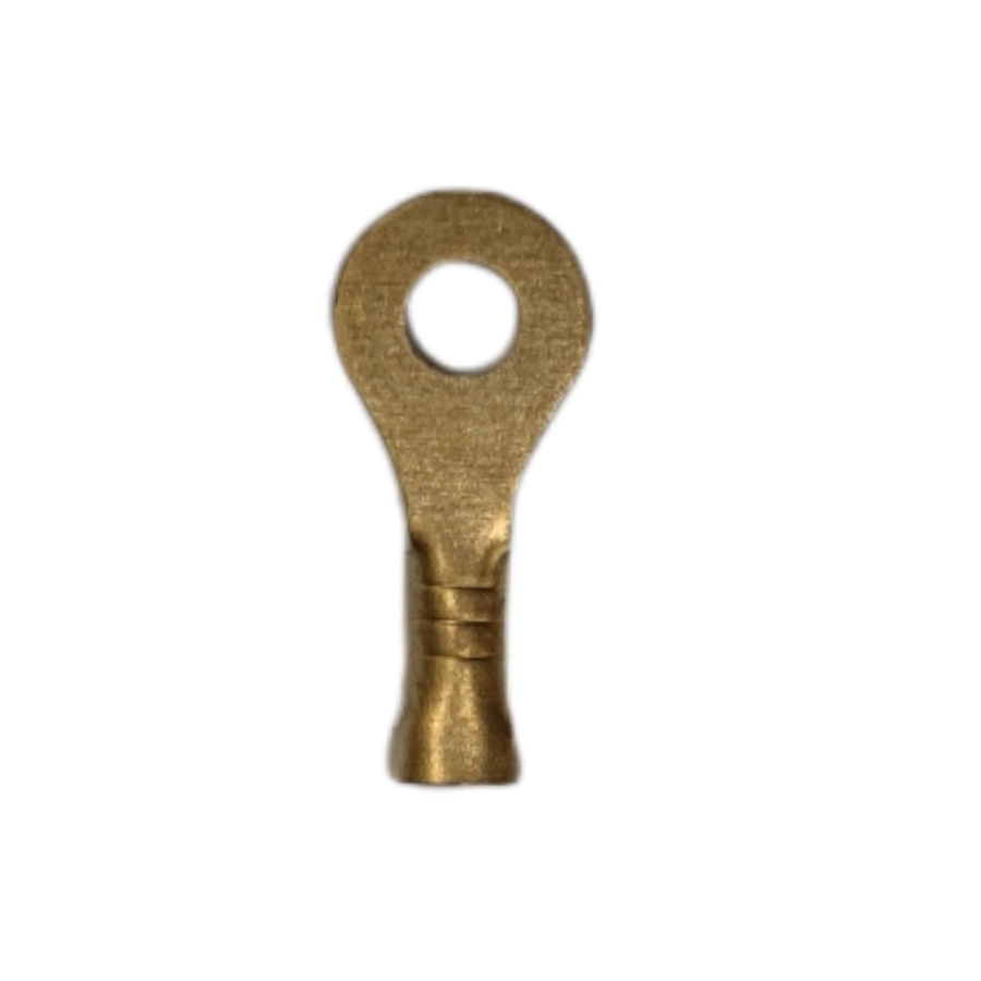 Brass round terminal lugs 4mm hole for electrical connectivity and secure wiring applications