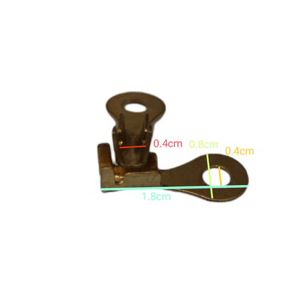 Gold round terminal lugs 4mm hole for secure electrical connections in wiring projects