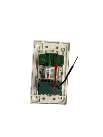 Royu internal view of white wall power module showing wiring and circuit board 3 Gang 2 Port USB 2100mAh 5VDC