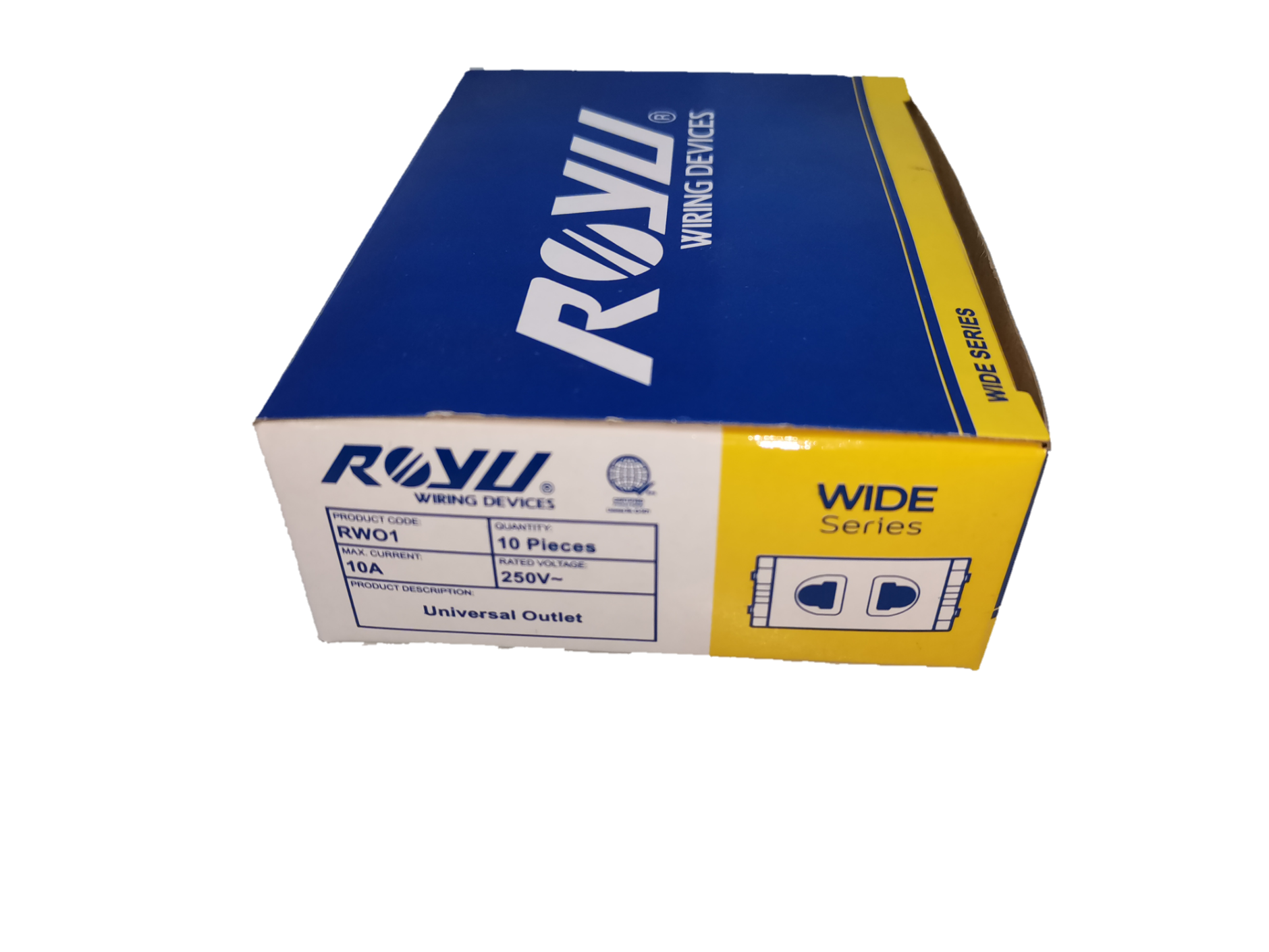 Royu Universal Outlet Receptacle 10A 250V box with 10 pieces from Wide Series
