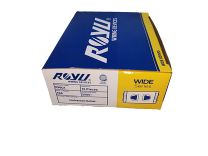 Royu Universal Outlet Receptacle 10A 250V box with 10 pieces from Wide Series