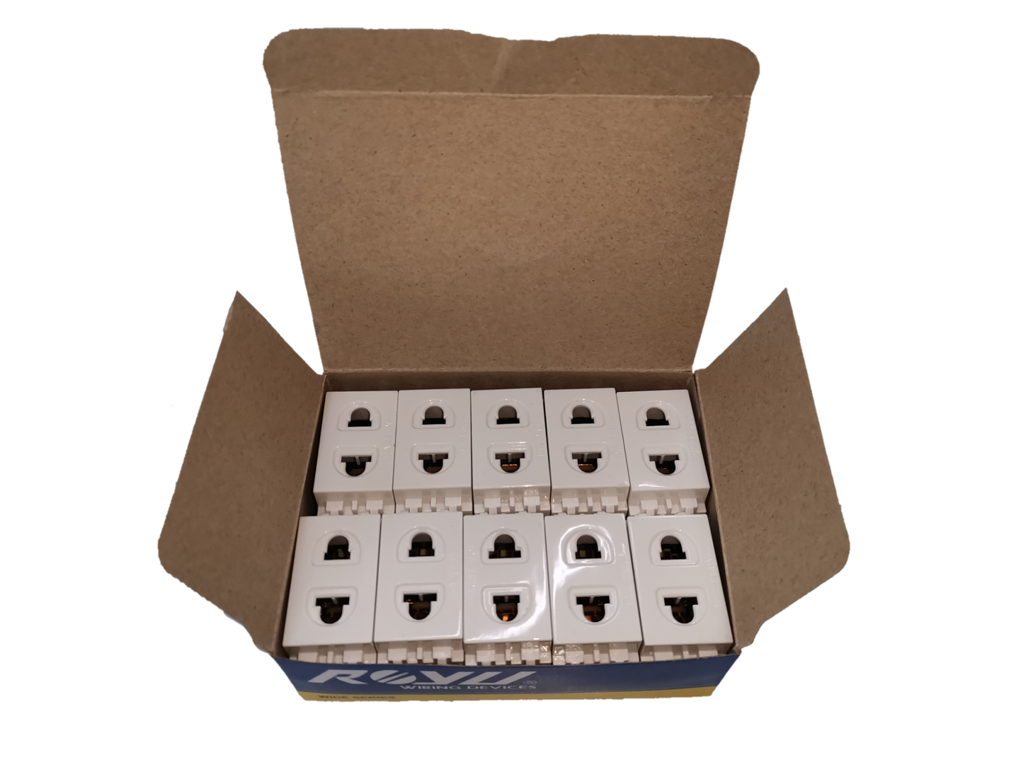 Box of Royu Universal Outlet Receptacle 10A 250V power points ready for installation