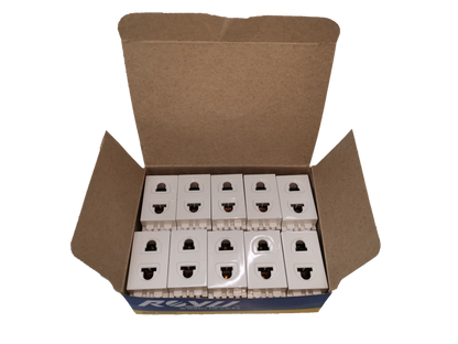 Box of Royu Universal Outlet Receptacle 10A 250V power points ready for installation