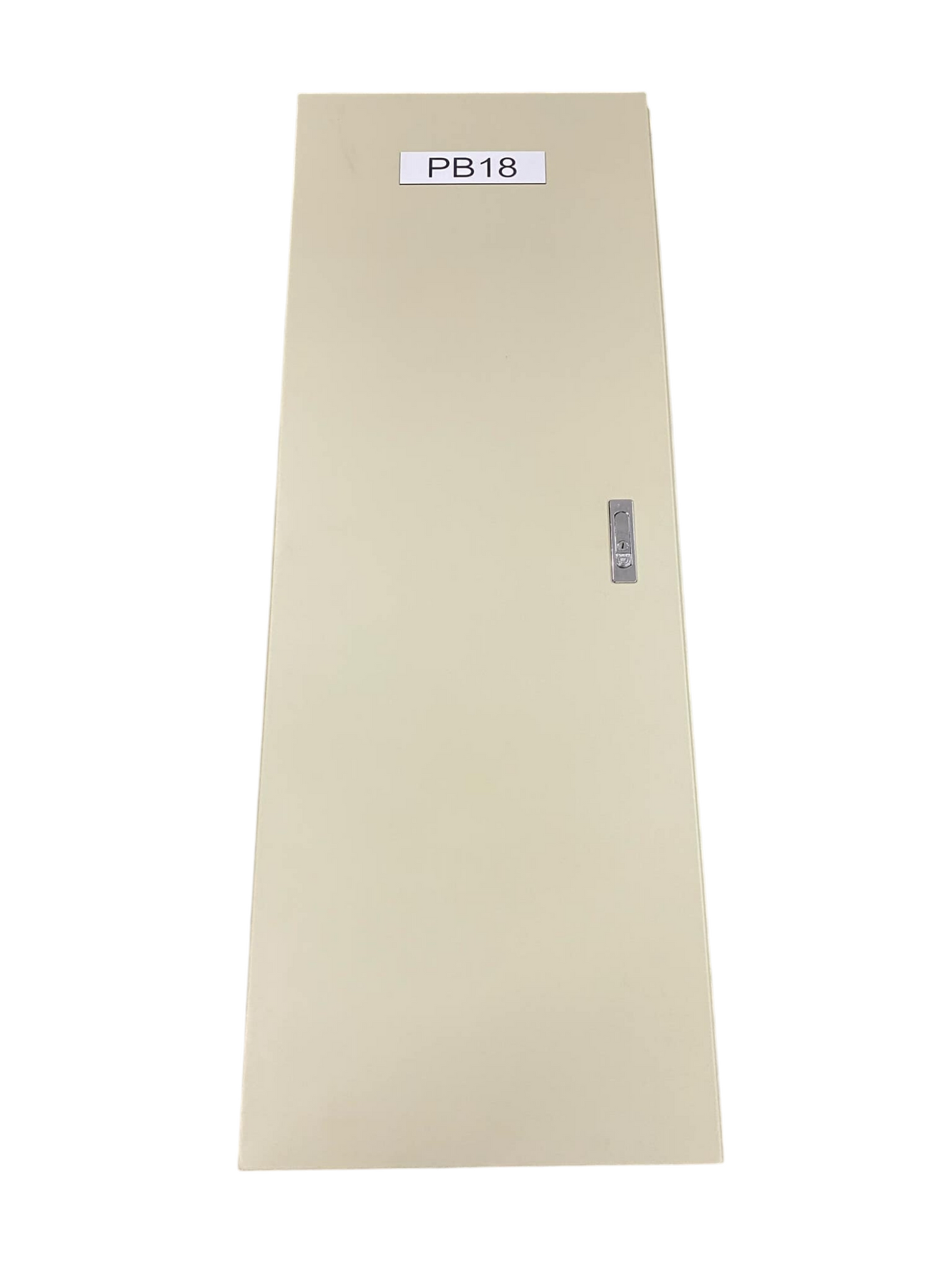 Chint 200A 2 pole main MCCB panel board beige metal enclosure with PB18 labeled door and handle