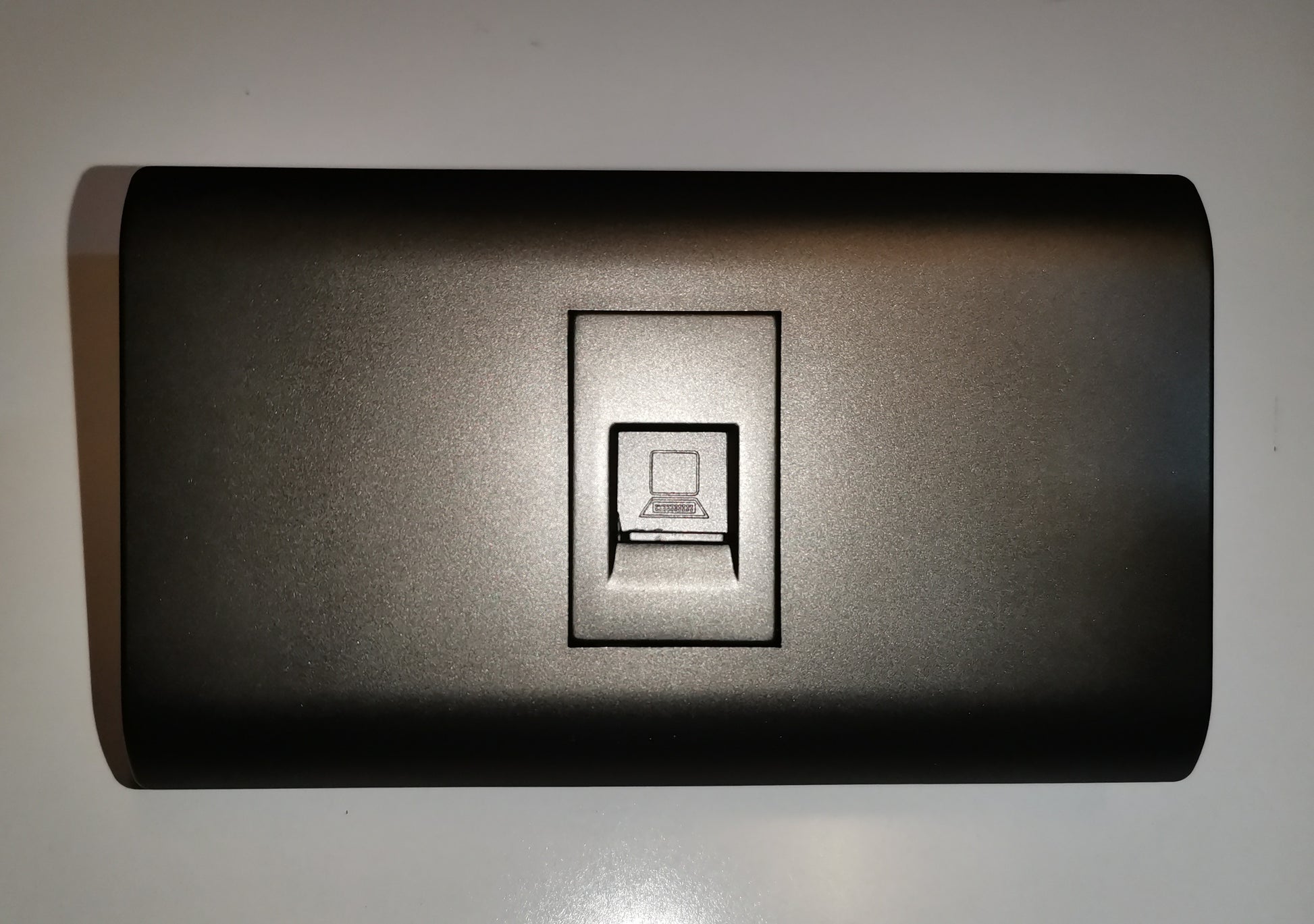 Royu 1 Gang LAN Outlet with Plate Dark Gray single RJ45 port wall plate with laptop icon matte finish