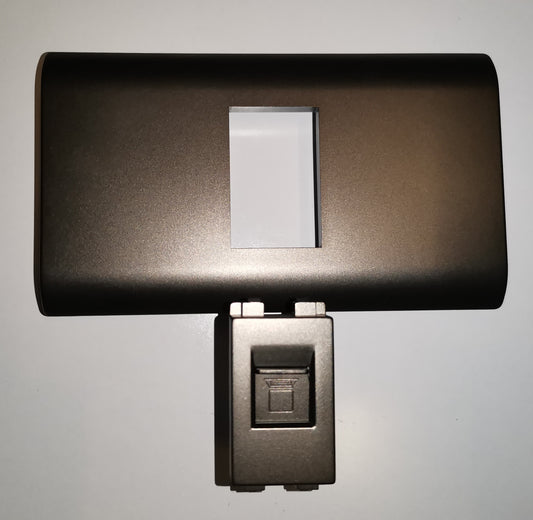 Royu 1 Gang LAN Outlet with Plate Dark Gray showing curved faceplate and single keystone LAN jack module