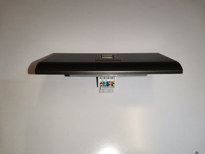 Royu 1 Gang LAN Outlet with Plate Dark Gray showing single RJ45 port and rear wiring