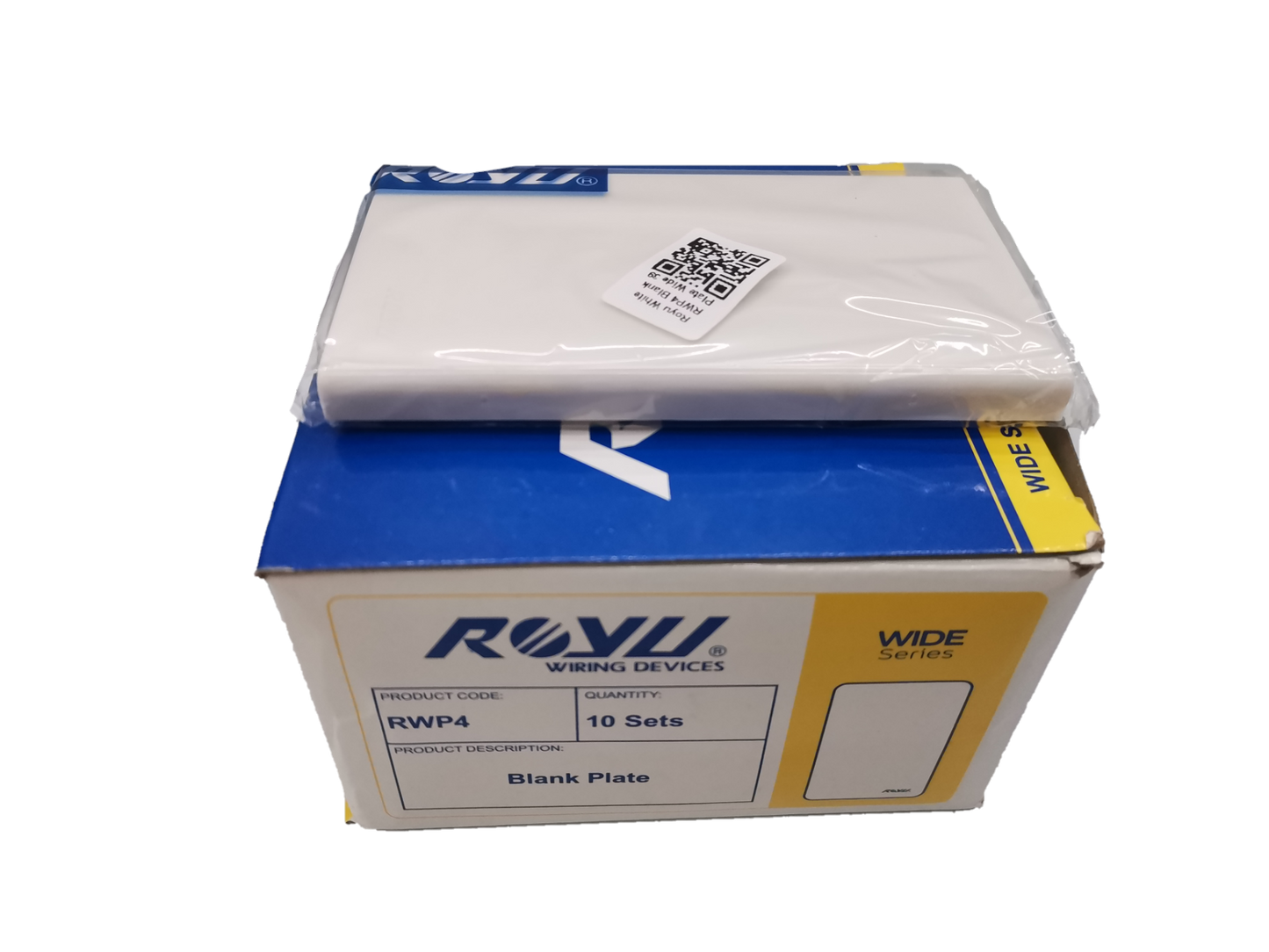 Royu Blank Faceplate Cover Plate white plastic blank plate on branded Royu box for power points