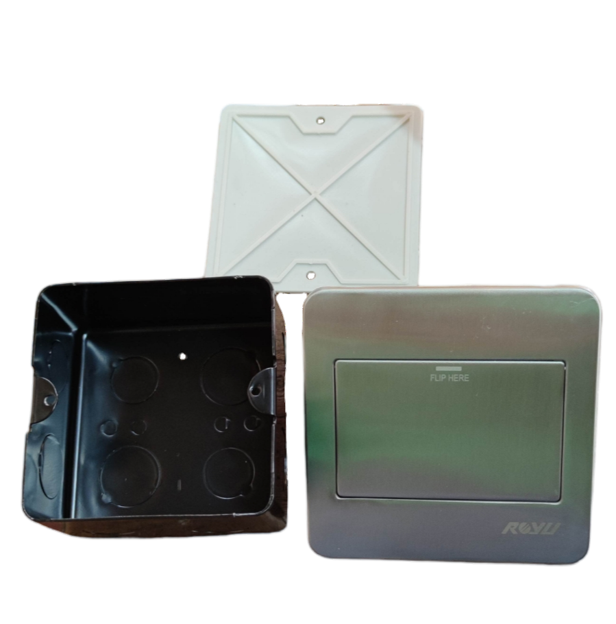 Royu Floor Outlet Fixture For RWF50 with metal cover and plastic mounting box for power points