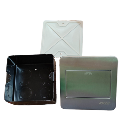 Royu Floor Outlet Fixture For RWF50 with metal cover and plastic mounting box for power points
