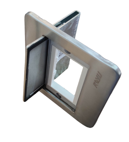 Royu stainless steel Floor Outlet Fixture For RWF50 with hinged cover and rectangular opening