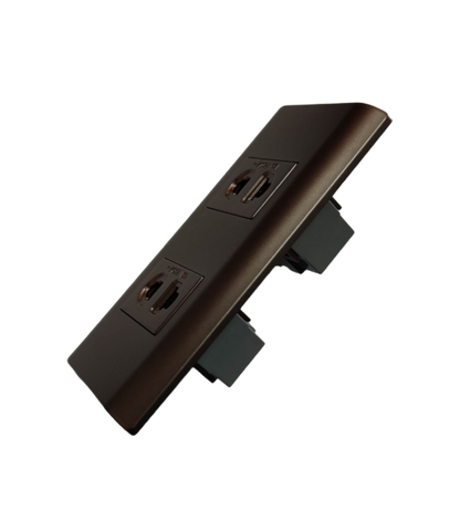 Royu 2 Gang Universal Outlet 15A 220V suitable for multiple electronic devices in sleek design