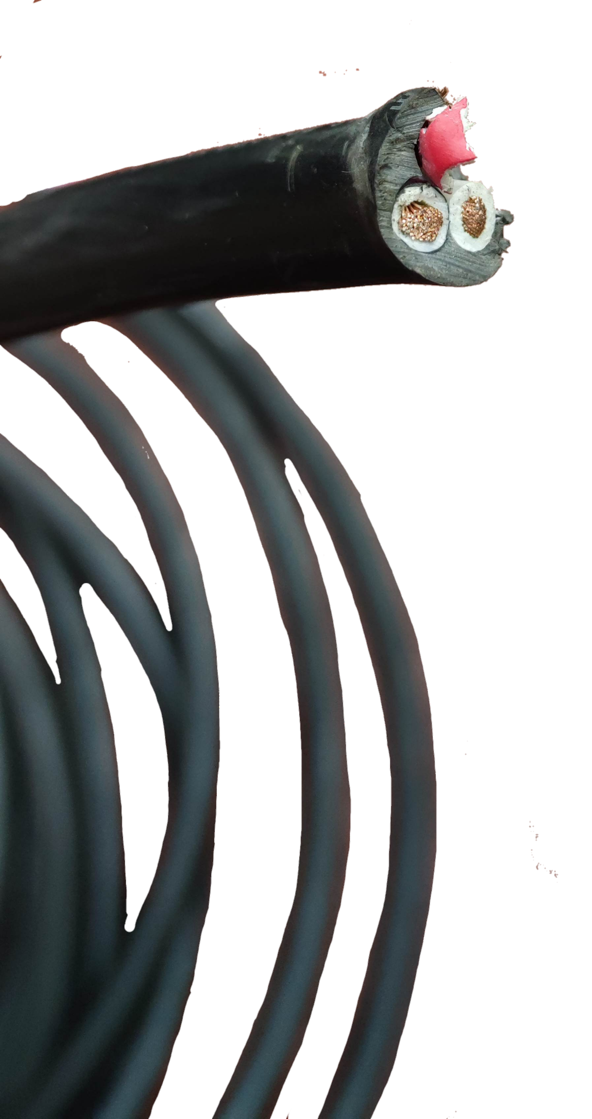 Phelps Dodge 8mm 3 core royal cord 5 meters black electrical wire with exposed copper cores