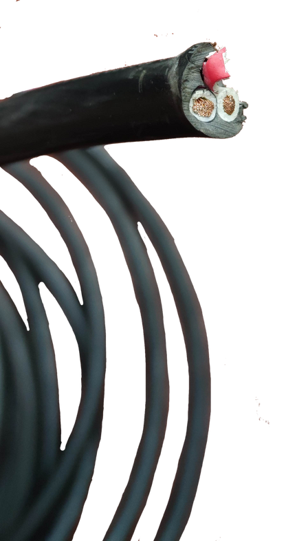 Phelps Dodge 8mm 3 core royal cord 5 meters black electrical wire with exposed copper cores