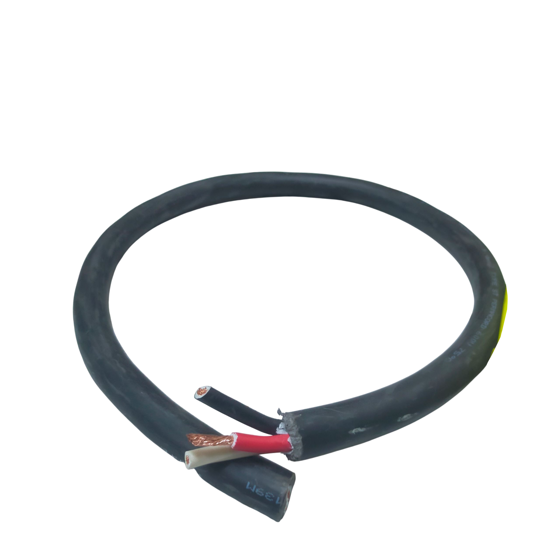 Phelps Dodge 8mm 3 core royal cord 5 meters black electrical wire with exposed copper ends