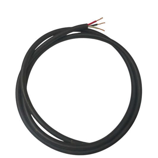 Phelps Dodge 1.25mm 3 core royal cord electrical wire with black insulation and exposed copper ends